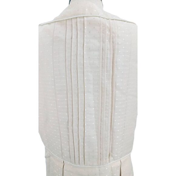 Floreat Women Cream Pleated Crew Neck Placket Jacket Size 12 - Picture 7 of 14